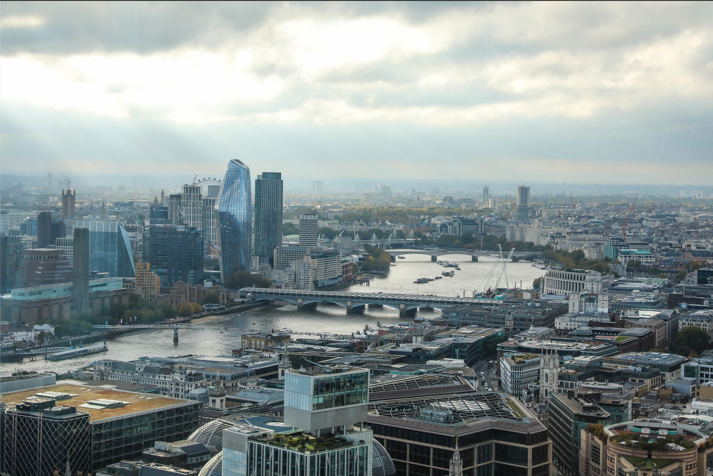 View of London skyline from the office
